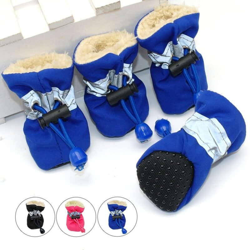 Dog Snow Boots 4pcs Waterproof Winter Dog Shoes