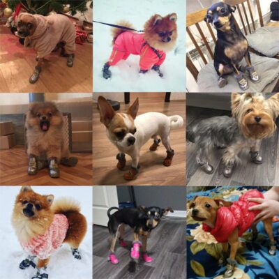 4 pcs set fashion dogs winter snow boots description 1