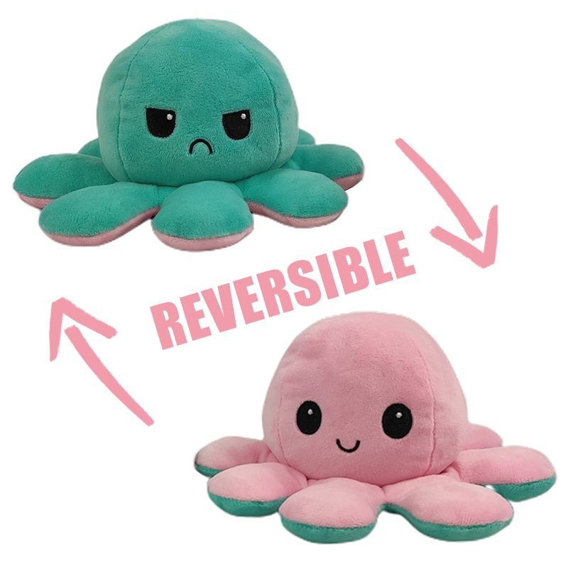 76827 bzkz05 Reversible Flip Octopus Stuffed Plush Doll Soft