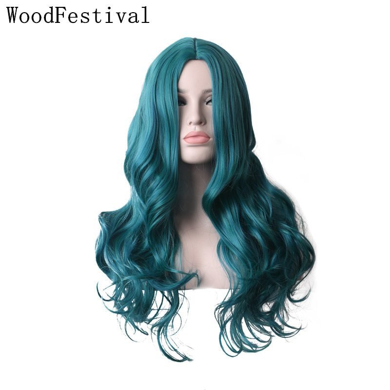 77815 WoodFestival Wavy Heat Resistant Synthetic Hair Wigs For Women Long Cosplay