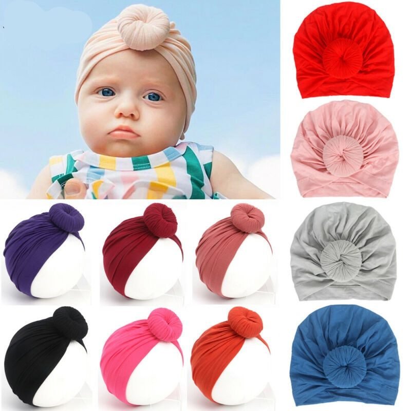 Baby donut soft turban cap, Top Knot Turban ,gorro donut bebé, baby girl fashion headband