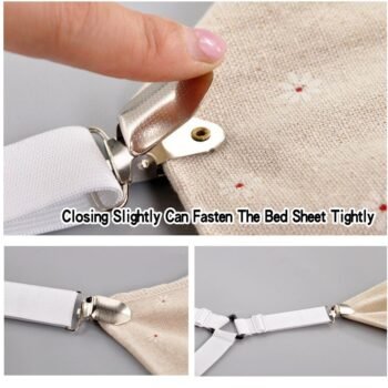 72217 69c6a4 4Pcs/Set Bed Sheet Clip Bed sheet Belt Fastener Mattress