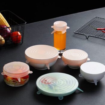 72235 46ee4b WORTHBUY 6 Pcs/Set Food Silicone Cover Cap Universal Silicone Lids For Cookware