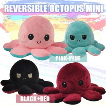 76827 f02100 Reversible Flip Octopus Stuffed Plush Doll Soft