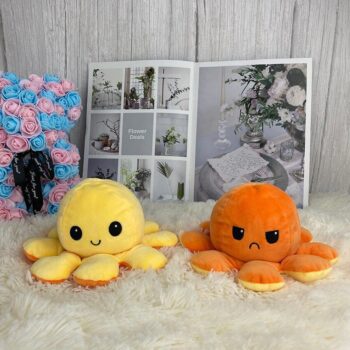 76952 29de84 Reversible Flip Octopus Stuffed Plush Doll Soft Simulation Reversible Plush Toy Color