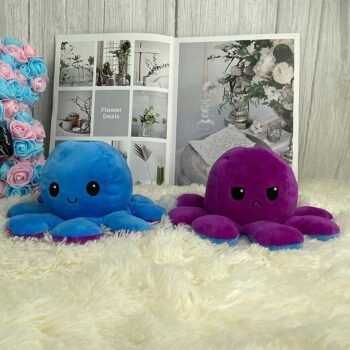 76952 661840 Reversible Flip Octopus Stuffed Plush Doll Soft Simulation Reversible Plush Toy Color