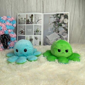 76952 c74333 Reversible Flip Octopus Stuffed Plush Doll Soft Simulation Reversible Plush Toy Color