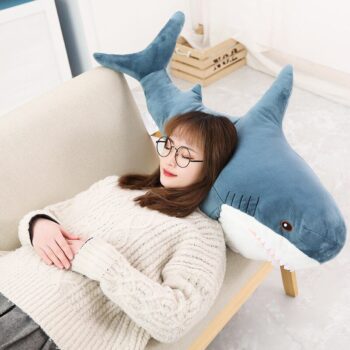 77109 1a0c11 Ins 15/45/60cm Giant Shark Plush Stuffed Toy Soft Speelgoed