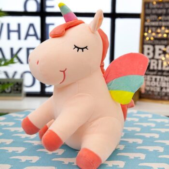 77198 0ec504 25CM New Soft Cute Rainbow Style Unicorn Toy Plush Toys Wings Angel Animals