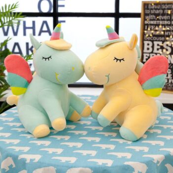 77198 34869c 25CM New Soft Cute Rainbow Style Unicorn Toy Plush Toys Wings Angel Animals