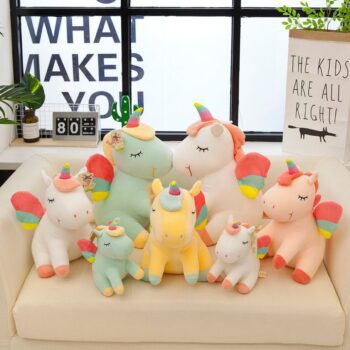 77198 7a9c5e 25CM New Soft Cute Rainbow Style Unicorn Toy Plush Toys Wings Angel Animals