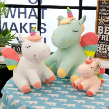 77198 cbf447 25CM New Soft Cute Rainbow Style Unicorn Toy Plush Toys Wings Angel Animals