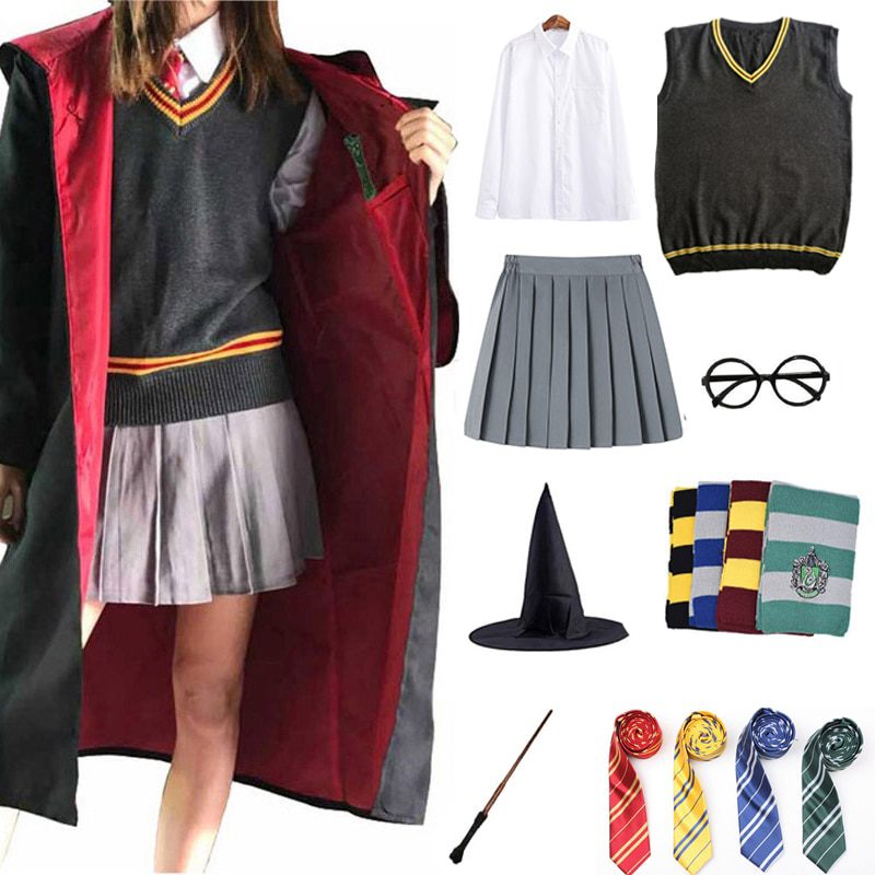 Magic School Cosplay Costume Cloak Robe Scarf Tie Scarf Shirt Skirt Sweater Cosplay Clothes Halloween Accessories 1 1 1 1 1 1 1 1 1 1 1 1 1 1 1 1