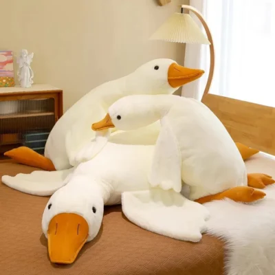 Giant White Goose Plush Toy – Soft Sleeping Pillow & Cuddle Buddy
