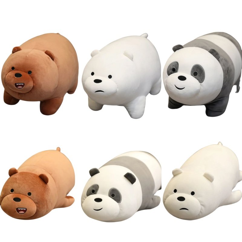 Cute Cartoon Bare Bears Plush Toys – Grizzly, Panda & Ice Bear Stuffed Animals (28cm) - Image 3