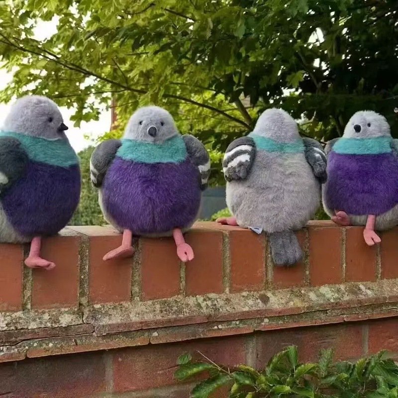 Cute Fat Pigeon Plush Toy – Round Green Bird Stuffed Animal (23cm) - Image 4