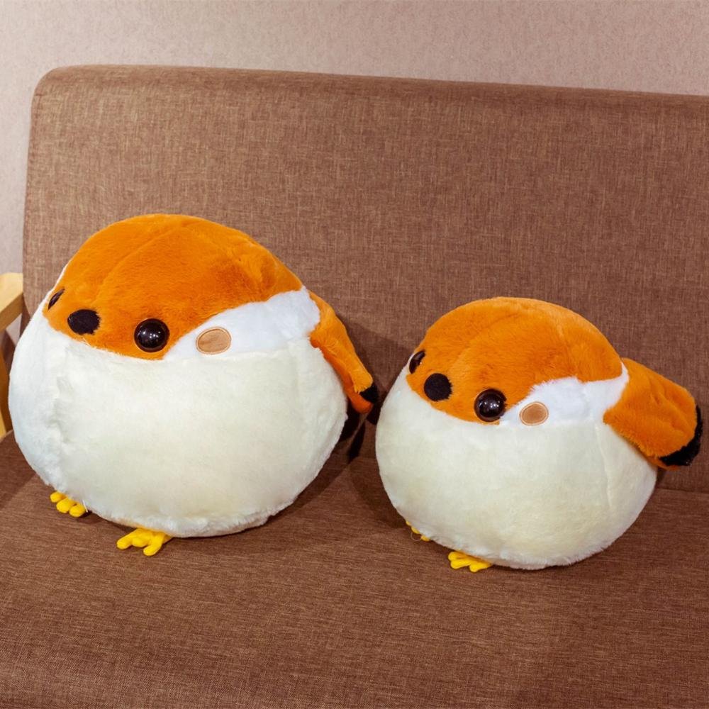 40cm Fat Round Sparrow & Titmouse Plush – Soft Realistic Bird Pillow - Image 3