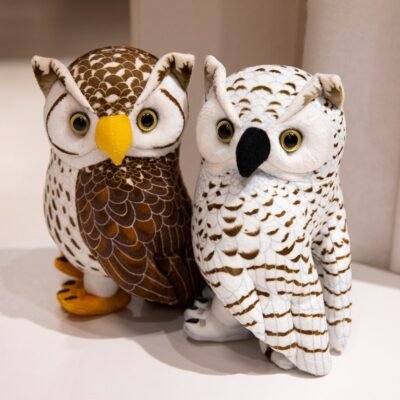 Realistic Snow Owl Plush Toy – Lifelike Night Bird Stuffed Animal (20cm)