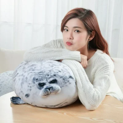 chubby blob seal plush pillow